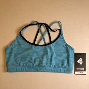 4 laps teal Sports Bra MD